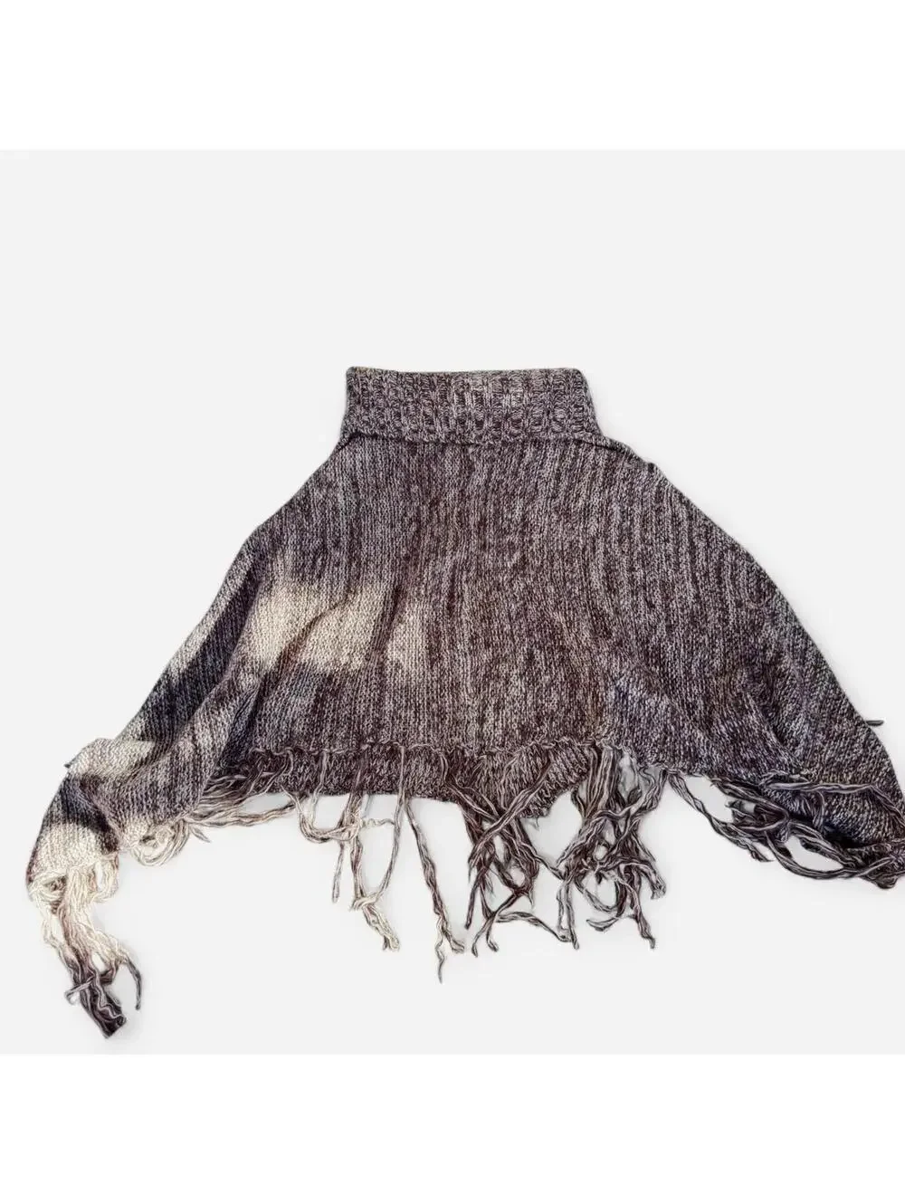Brown Fringe Poncho